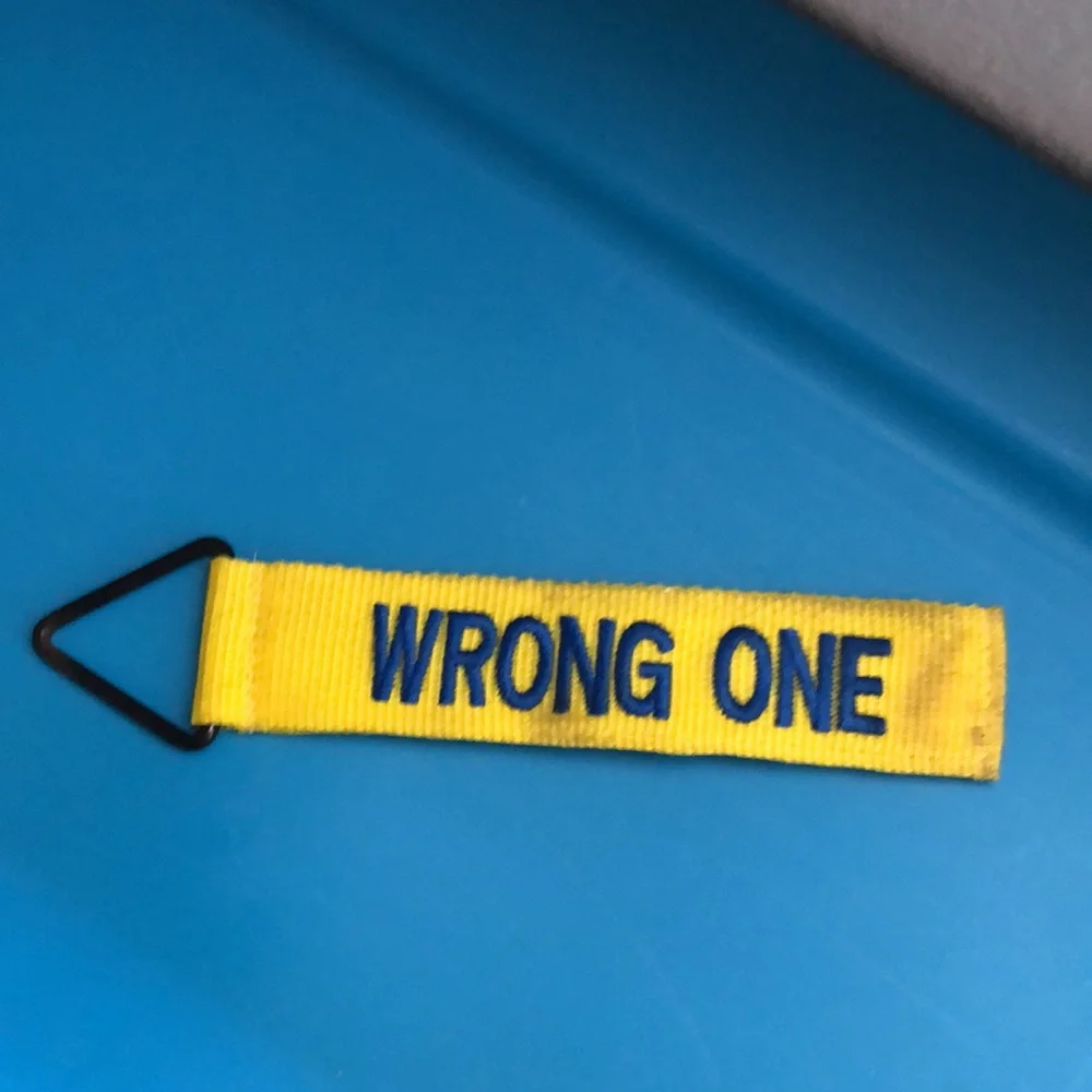 Fast Identifying Luggage Tag Neon Yellow & Blue Wrong One,